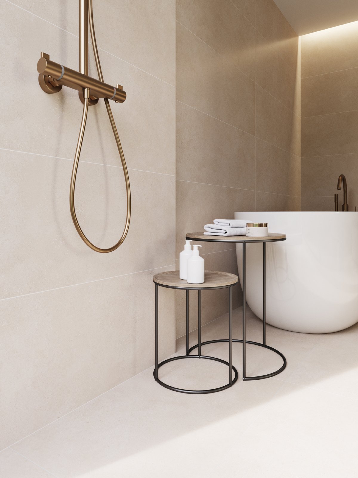 #Koupelna #beton #béžová #bílá #350 - 500 Kč/m2 #500 - 700 Kč/m2 #700 - 1000 Kč/m2 #RAKO #Betonico#Moderní styl#Extra velký formát#Velký formát